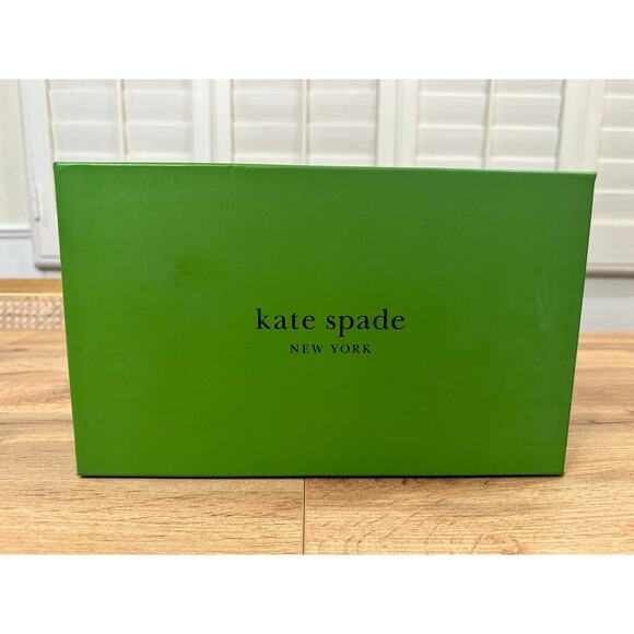 Kate Spade Carolina Block Heel Sandal Metallic Nappa Pale Gold 6.5 Lightly Worn - Picture 16 of 16